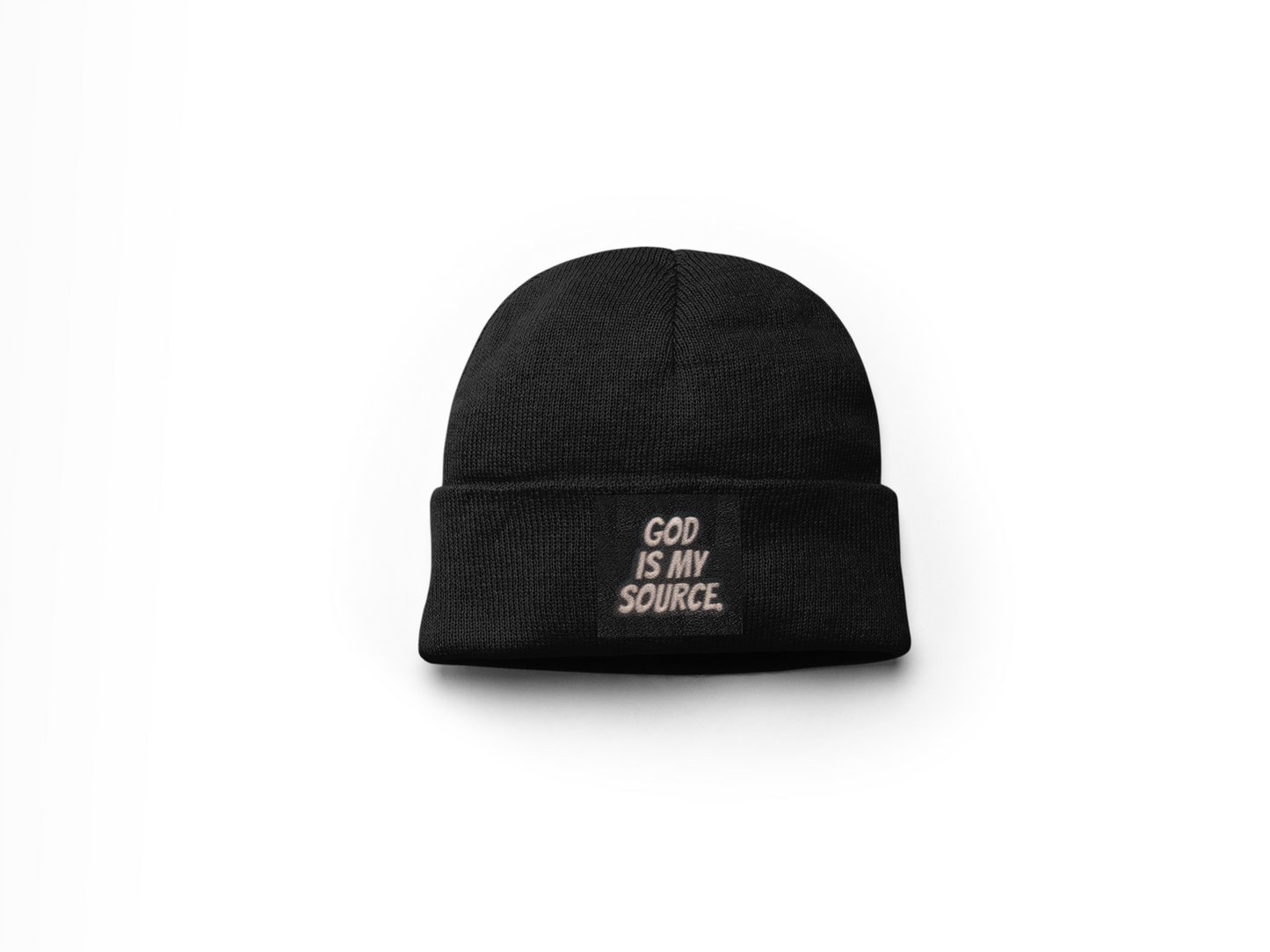 God Is My Source Winter Hat - Black