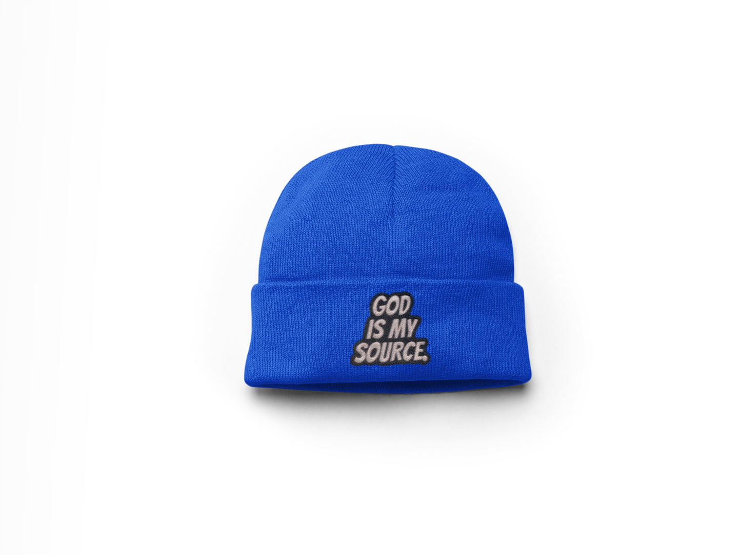 God Is My Source Winter Hat - Blue