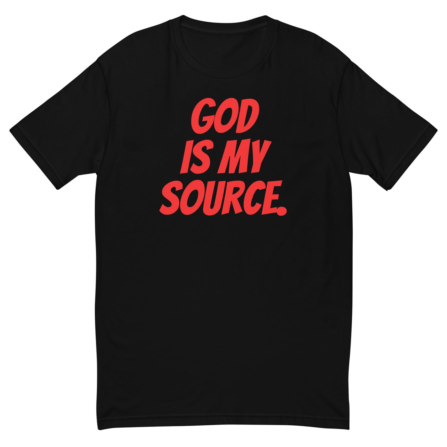 GOD IS MY SOURCE T-SHIRT - BLACK/RED