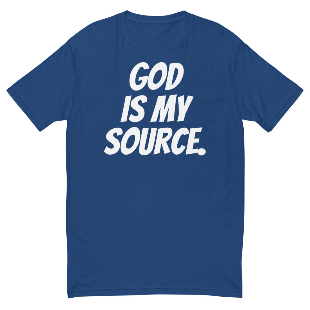 GOD IS MY SOURCE T-SHIRT - BLUE/WHITE