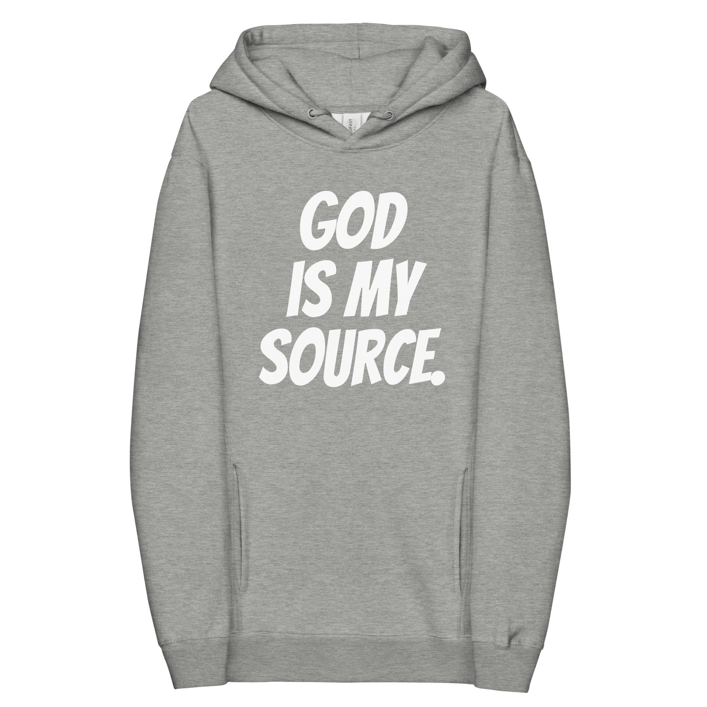 GOD IS MY SOURCE HOODIE - HEATHER GREY/WHITE