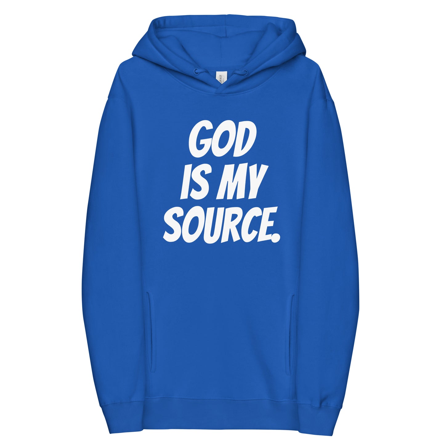 GOD IS MY SOURCE HOODIE- BLUE/WHITE