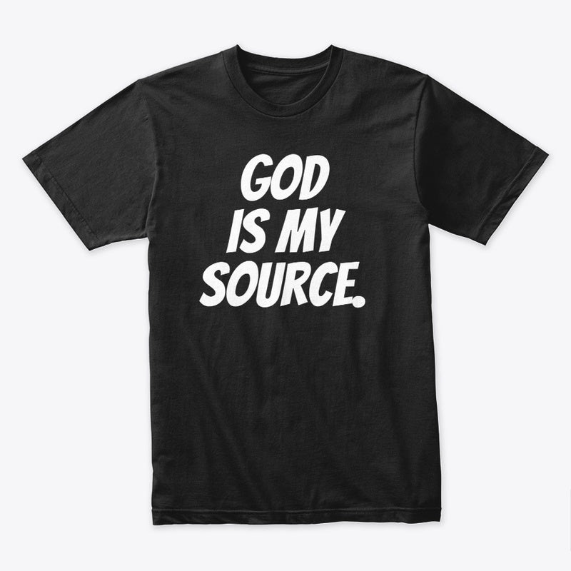 GOD IS MY SOURCE T-SHIRT - BLACK/WHITE