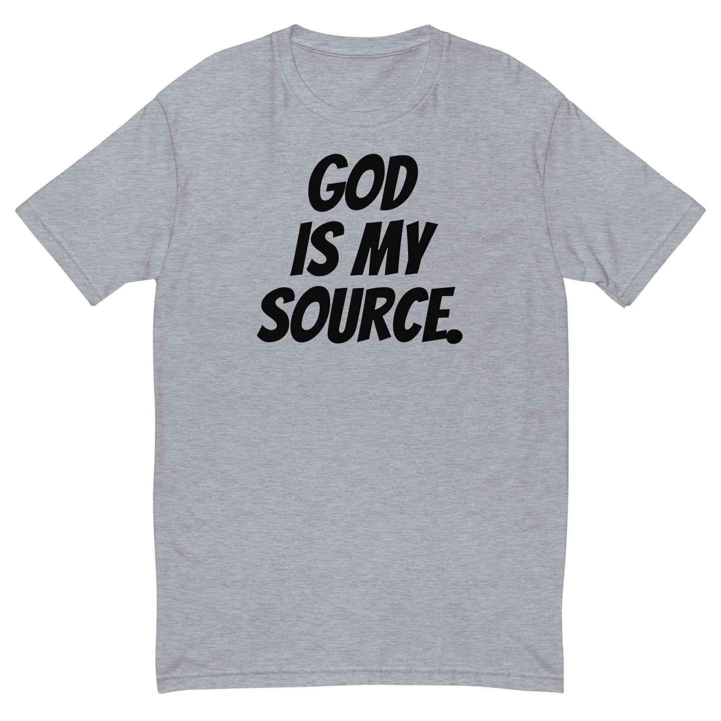 GOD IS MY SOURCE T-SHIRT - GREY/BLACK