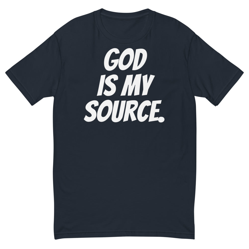 GOD IS MY SOURCE T-SHIRT - NAVY/WHITE