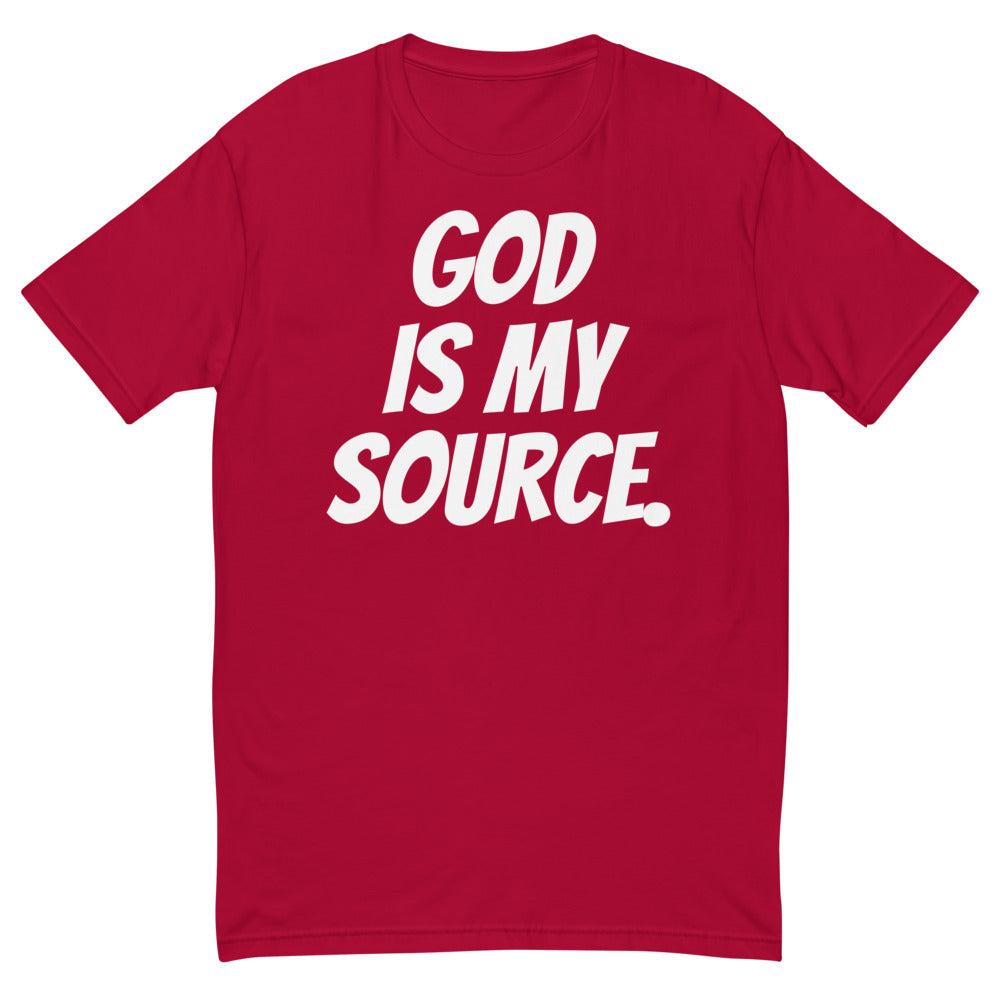 GOD IS MY SOURCE T-SHIRT - RED/WHITE