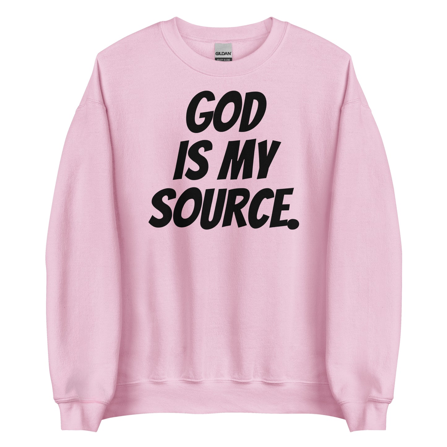GOD IS MY SOURCE SWEATSHIRT -PINK/BLACK