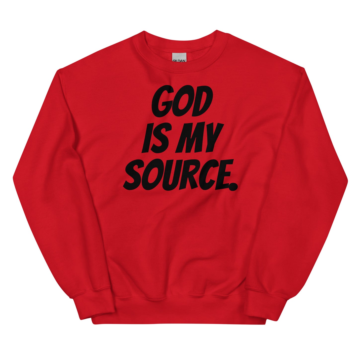 GOD IS MY SOURCE SWEATSHIRT- RED/BLACK