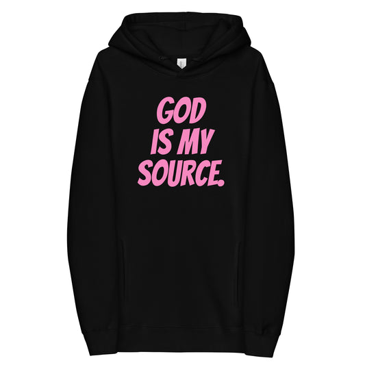GOD IS MY SOURCE HOODIE - BLACK/PINK